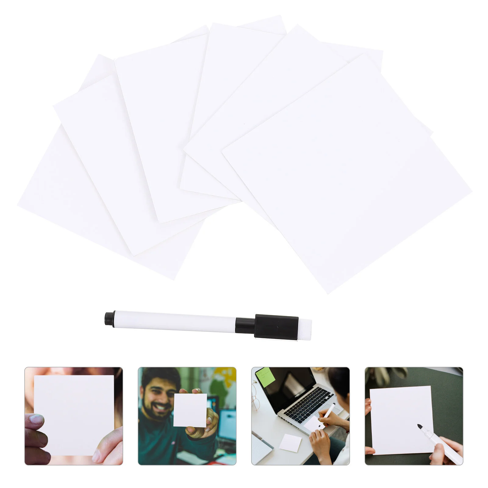 

Easy Reuse Erasable Adhesive Notes White Board Sticker Dry Erase Blank Stickers Labels Sticky Message Memo