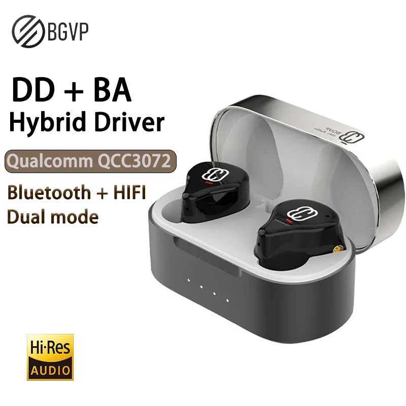 Фото Наушники BGVP Q3 Dual Mode Bluetooth TWS с гибридной технологией DD + BA, беспроводные внутриканальные наушники с поддержкой AptX Adaptive и портом MMCX. №1