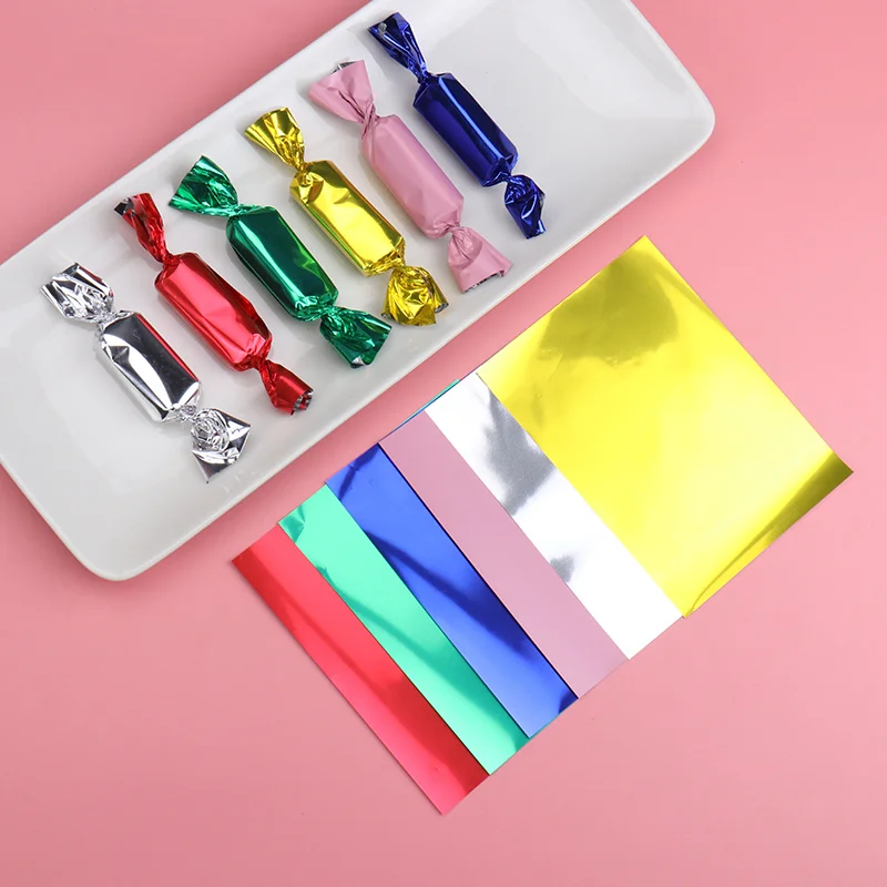 

50pc Aluminum Film Nougat Handwork Rapping Paper 9*12cm Candy Wrapping Paper Decoracion Navidad for Home Baby Shower Gift Bags.8