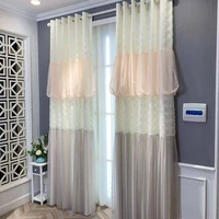 2022 ins fresh princess gauze curtains 2 layers korean fairy window drapes for wedding decos high end embroidery lace cortinas