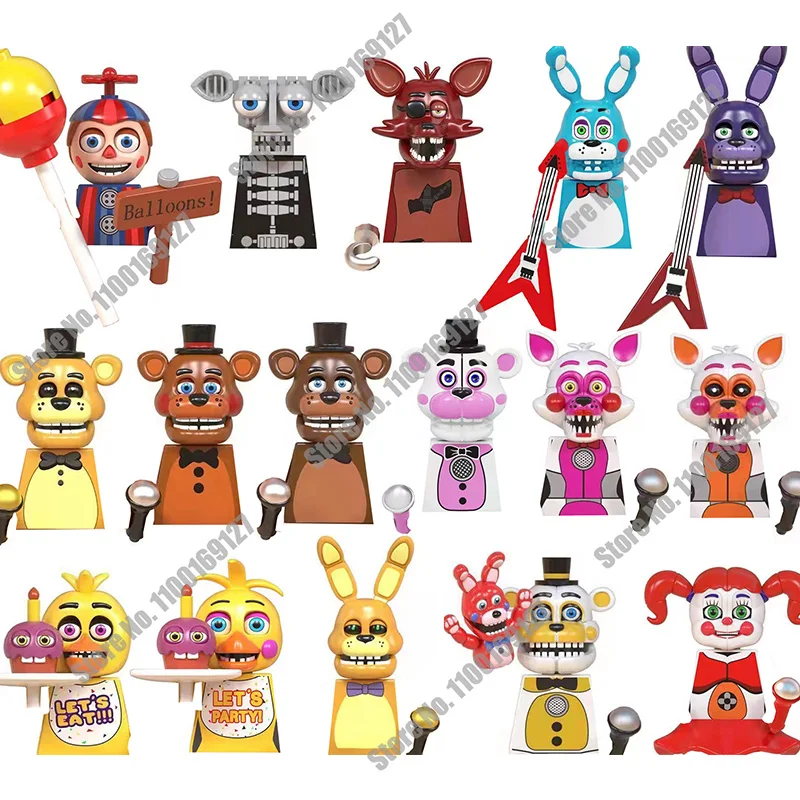 Мини-кирпичи WM6074 WM6097 фигурка игры FNAF искусственная кожа триллер кошмарный