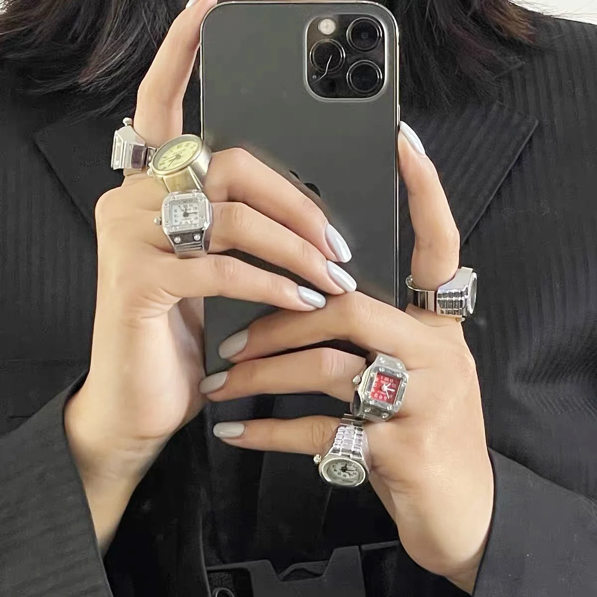 

Creative Vintage Stretch Quartz Finger Watch Rings for Men and Women Hip-hop Couple Accessories 2022 New Fashion