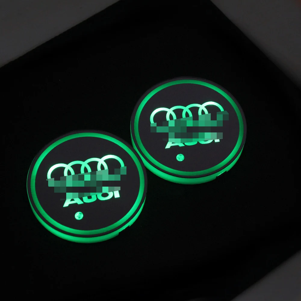 Car LED Cup Holder Light Mats Pads Coasters Bottle Atmosphere Constellation Backlight Lamp 7 Colors for Audi A3 A4 A5 A6 Q3 Q5 |