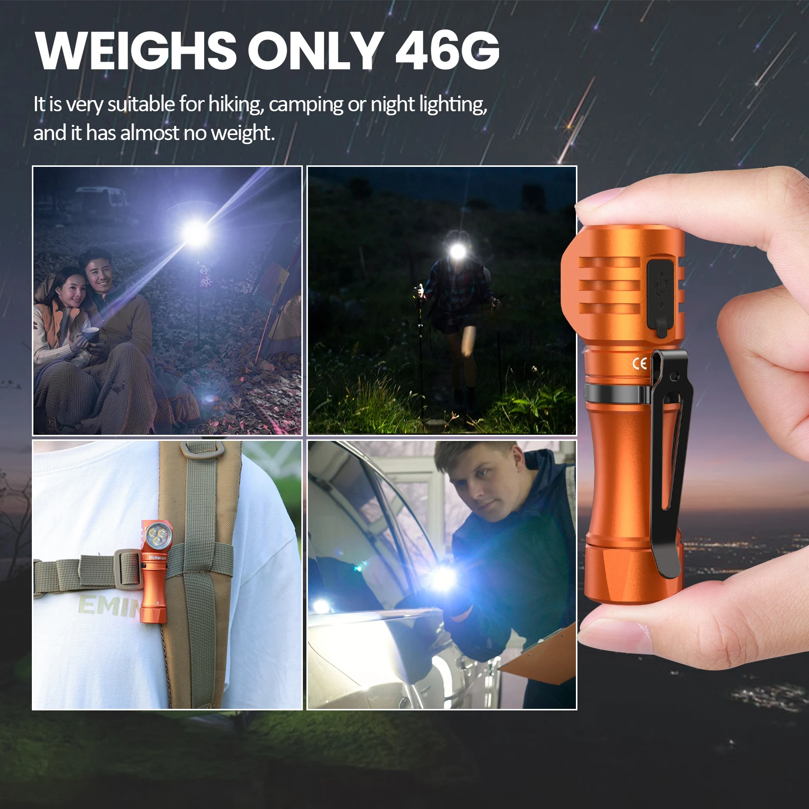 Фонарь Wurkkos HD10 Mini EDC, легкий, регулируемый, с магнитным основанием, IP68, 1200 лм, с интерфейсом Anduril 2 UI, для походов и велоспорта (art.: 3920d82808ecb) - 3920d82808ecb