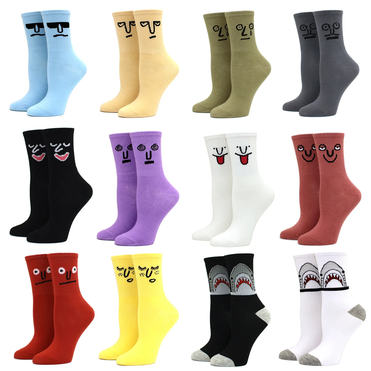 

Женские носки с принтом в виде милой акулы; Сезон весна; Sox для Femme; Модные хлопковые яркие носки в стиле Харадзюку; Sokken Skarpetki