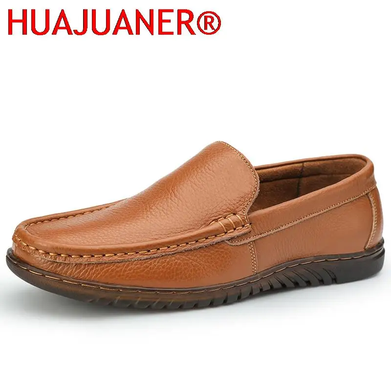 

Top Quality Mens Loafers Soft Cow Genuine Leather Men's Shoes Luxury Loafer For Men Business Moccasins Handmade Driving Footwear