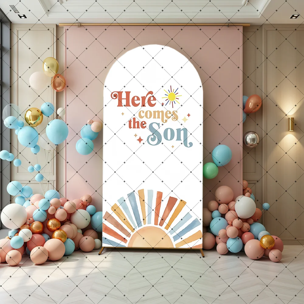 Фото Двусторонний фон-арка Custom Sun Groovy Chiara для детского дня рождения и вечеринки в честь рождения ребенка, декор для фотозоны №2