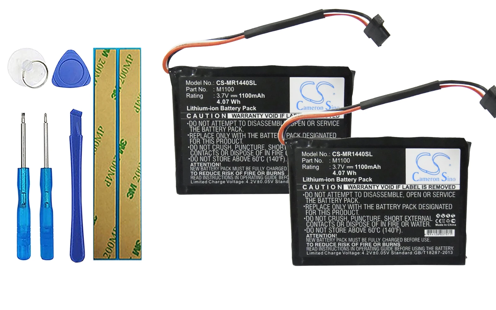 

2pack 1100mA Battery for Magellan RoadMate 1440 M1100