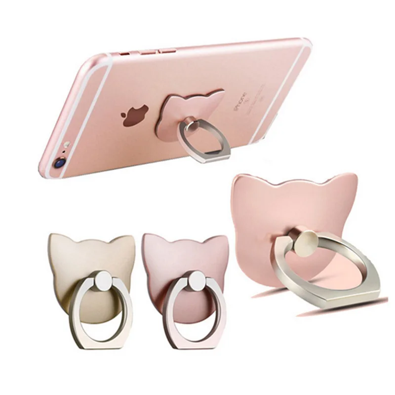 

Cat Finger Ring Holder Mini Cute Plastic PC Phone Holder for iphone Sumsung 360 Rotation Finger Ring Holder