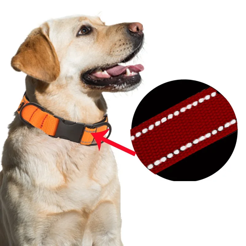 

Nylon Dog Collar Adjustable Reflective Correa Perro for Small And Large Mascotas Collar Perro Collier Chien Coleira Cachorro
