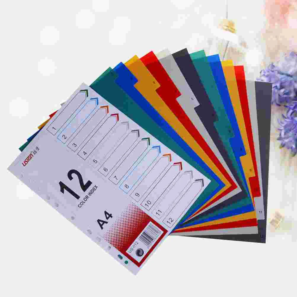 

12Pcs Page Divider Durable Colorful Practical Page Cards for Memo Notebook