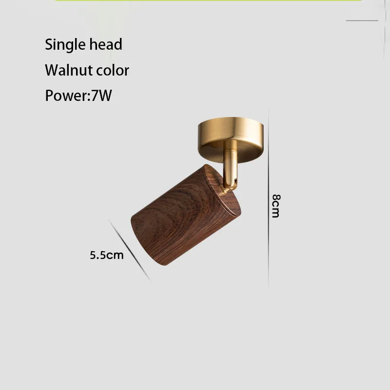 

Светодиодный точечный светильник для поверхностного монтажа, регулируемый угол, орех, небольшой потолочный светильник GU10, лампа из алюминиевого материала, AC110V 220V