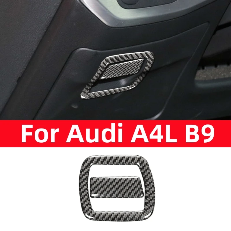 

For Audi A4L A4 B9 2017-2020 Car Accessories Car Driver Storage Box Decoration Cover Trim Sticker Decal Carbon Fiber Interior