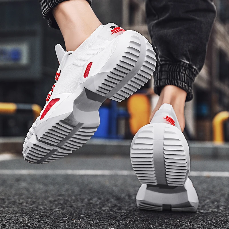 JIEMIAO Sport Running Shoes Quality Breathable Men's Sneakers Large Size 47 Fashion Men Jogging Lightweight Casual Shoes