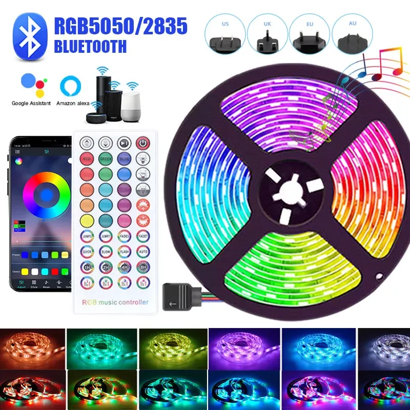 

Led Strip Light Rgb 5050 2835 Smart Led Tape 12V Gamer Room Decoration Wifi Bluetooth Controller Work For Alexa Google Assistant