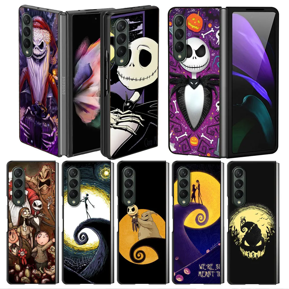 

Nightmare Before Christmas Case for Samsung Z Fold3 Fold4 5G Phone Cover for Galaxy ZFold 3 Fold 4 Black Hard Fundas 6.7 Inches