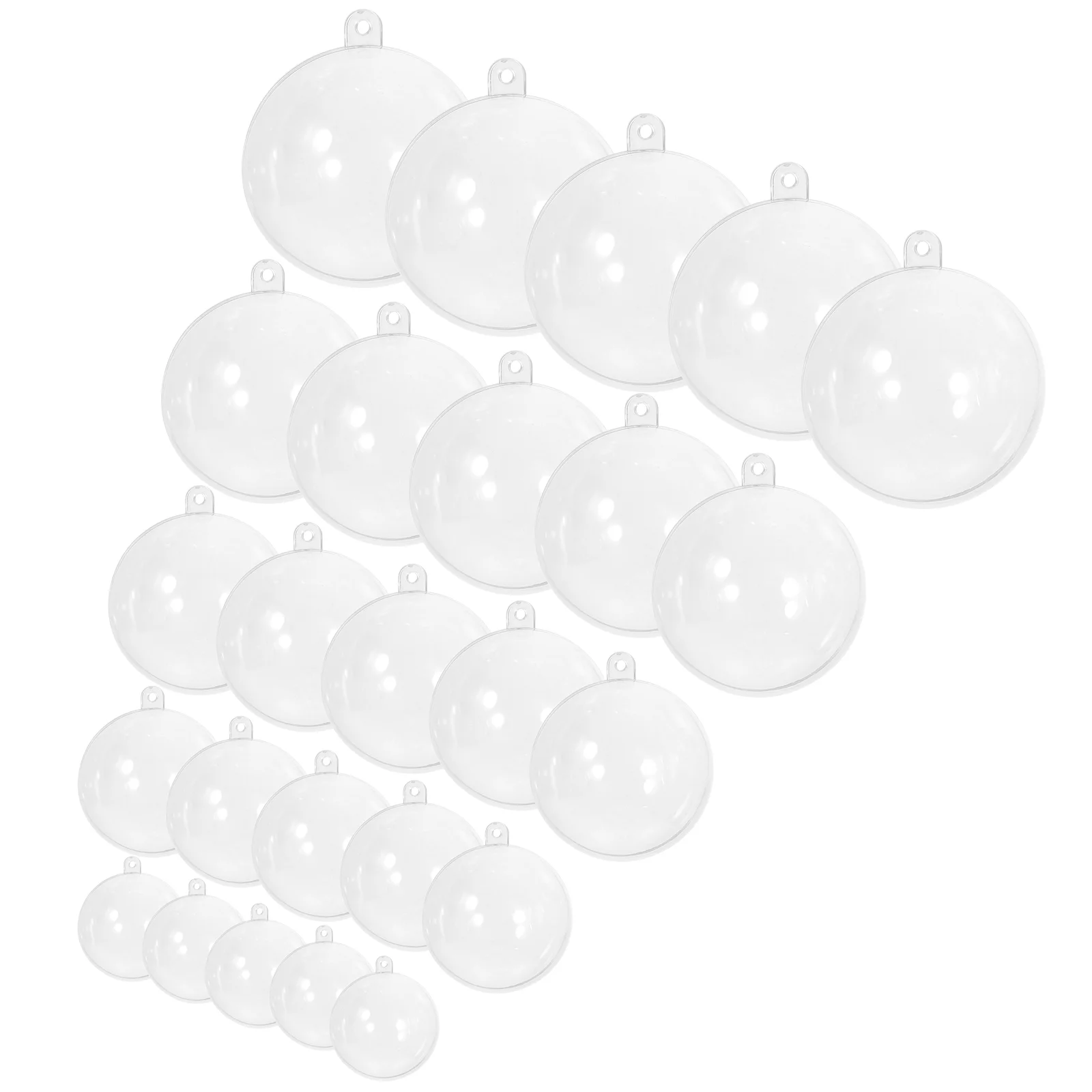 

25 Pcs Christmas Decor Clear Ball Household Xmas Tree Hanging Abs Pendants Plastic Fillable Ornament