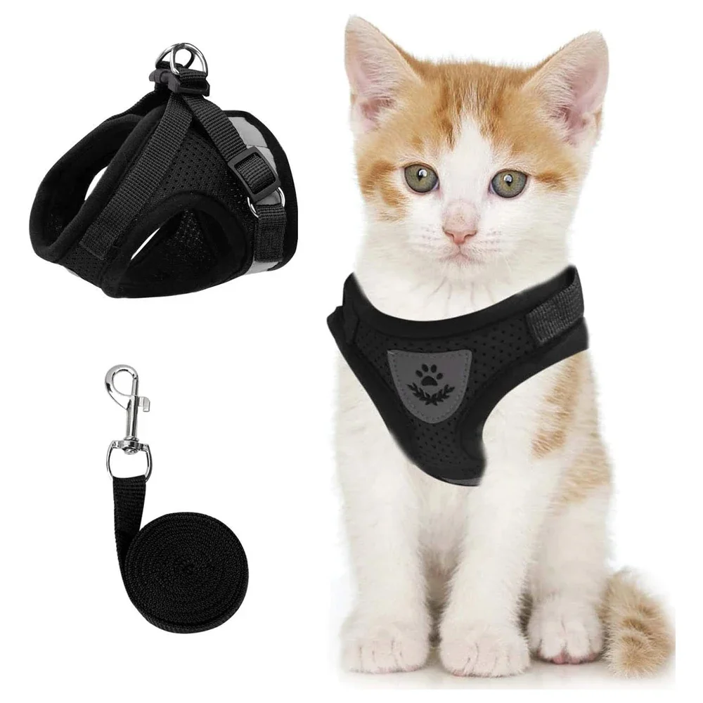 Светоотражающая шлейка и поводок для кошек одежда маленьких собак Йорков Мопсов