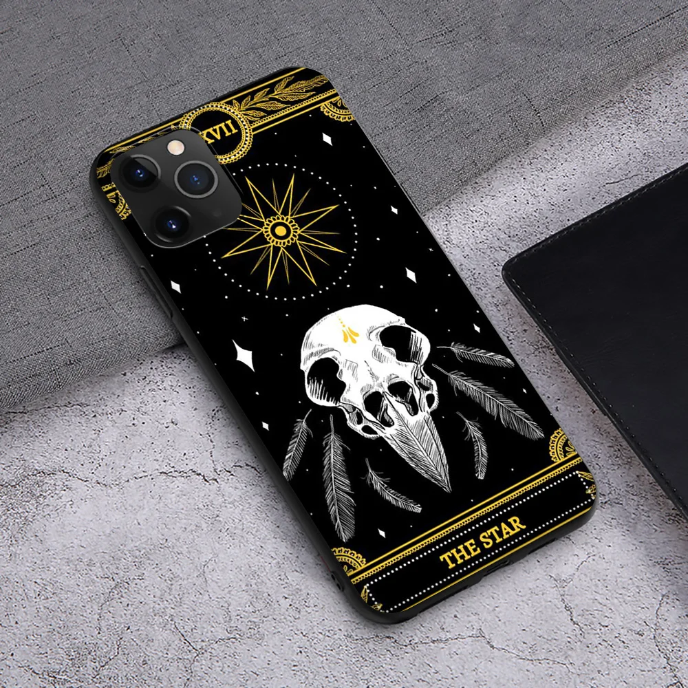FL125 Moon Tarot Card Divine Skull Case for Samsung Galaxy A41 A42 A71 A72 A73 J2 J4 J5 J6 J7 J8 A6 A7 A8 A9
