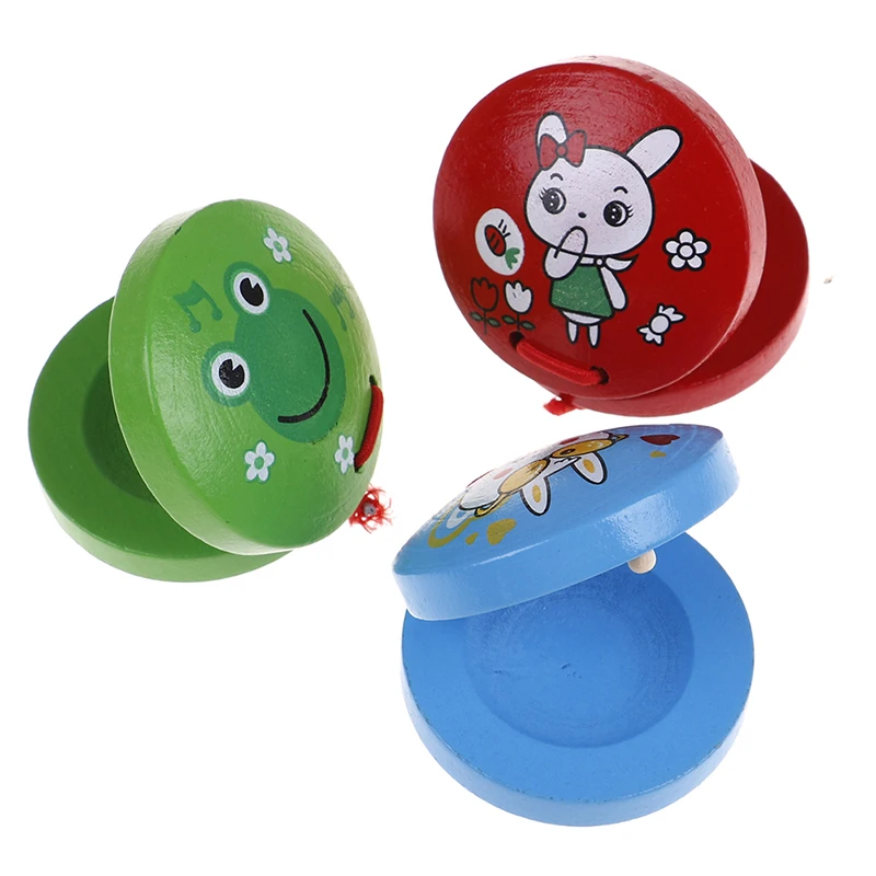 

New children musical percussion instrument xmas gift cartoon wooden castanet toy Clearance Sale 2022 Most Popular New Year Gifts
