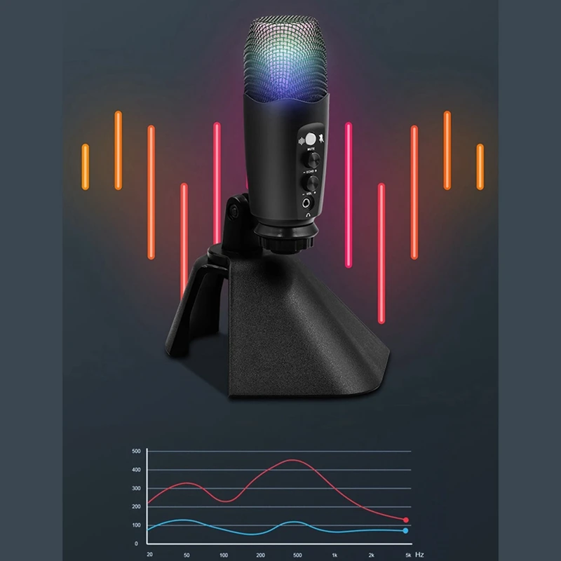 Однонаправленный конденсаторный USB-микрофон микрофон с шумоподавлением DSP