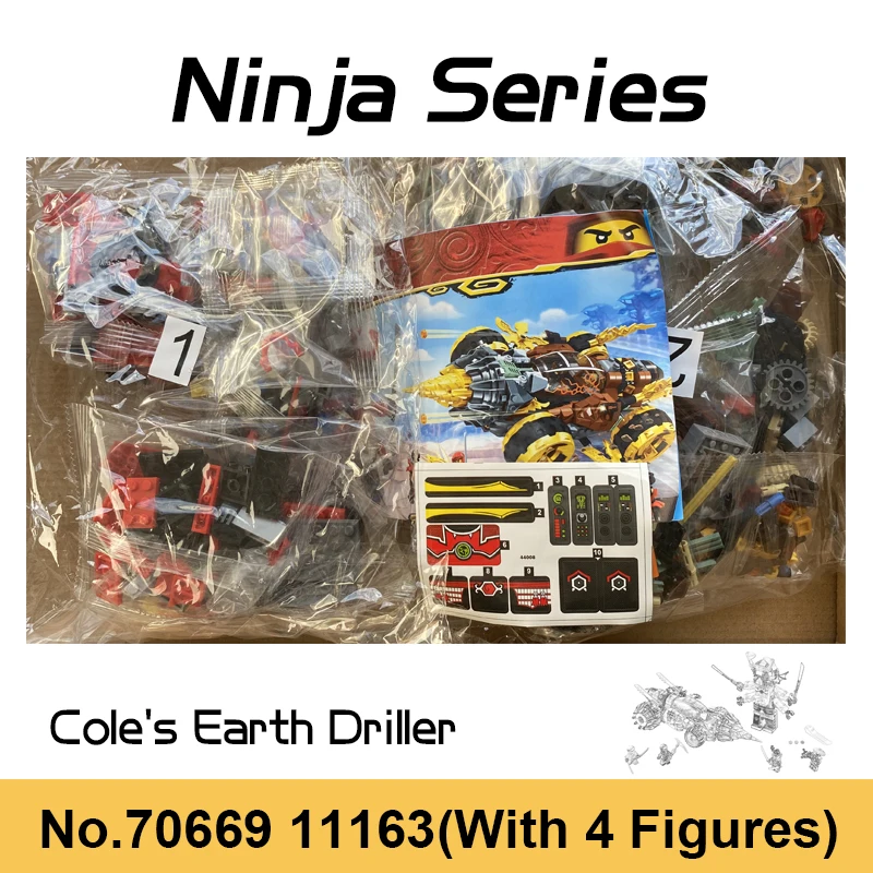 

619pcs Ninja Series Cole Earth Driller Chariot Stone Army Scout With Figures Building Blocks Bricks Toys For Children Gift 70669