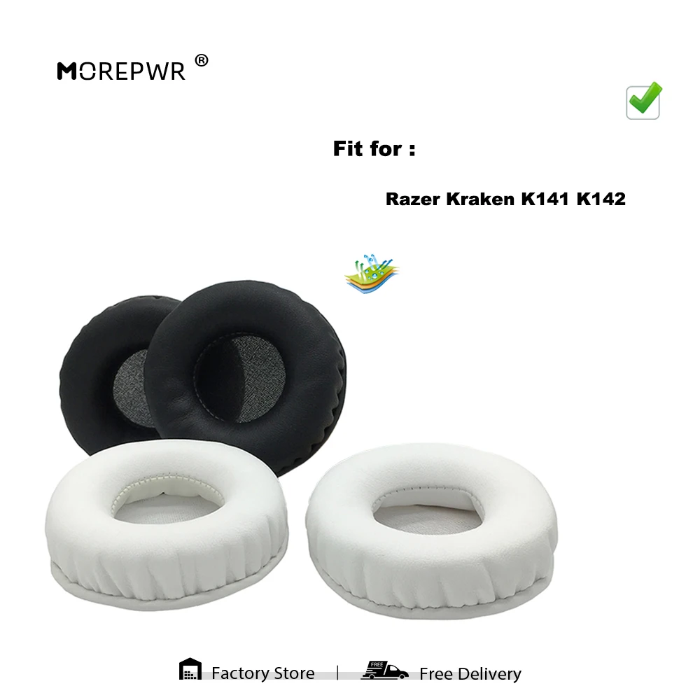 

Morepwr New Upgrade Replacement Ear Pads for Razer Kraken K141 K142 Headset Parts Leather Cushion Velvet Earmuff Sleeve Cover