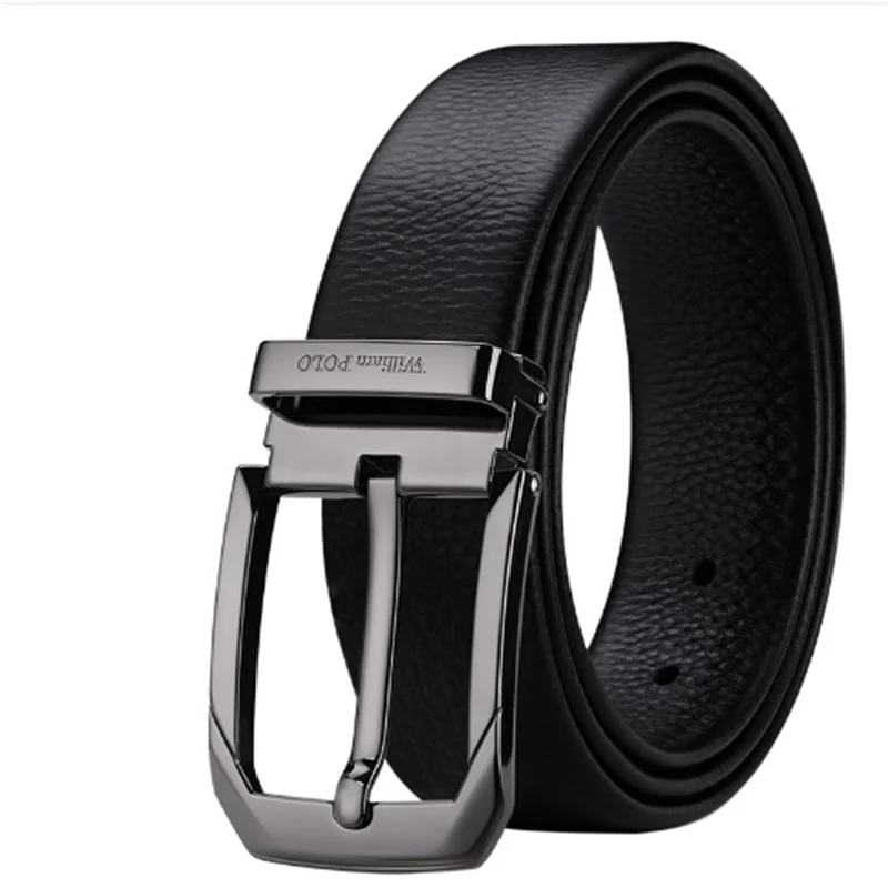 WILLIAMPOLO Cowskin leather luxury strap male belts for men new fashion classice vintage pin buckle men belt High Quality WILLI