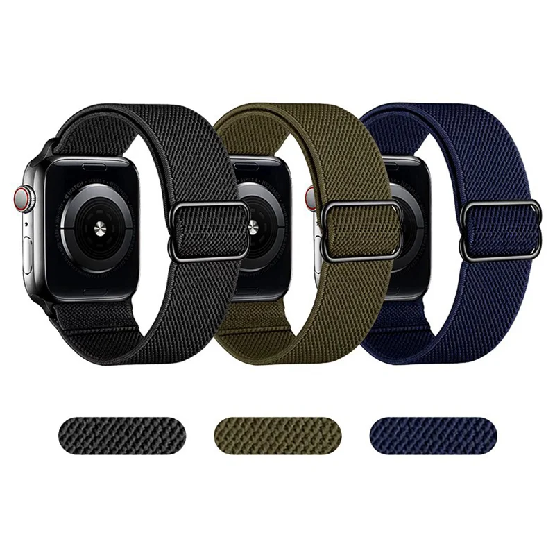 

Scrunchie Strap Elastic Adjustable Nylon Loopback Bracelet for Apple Watch Band 40mm 44mm 42mm 38mm IWatch Series 8 Se 5 Ultra 8