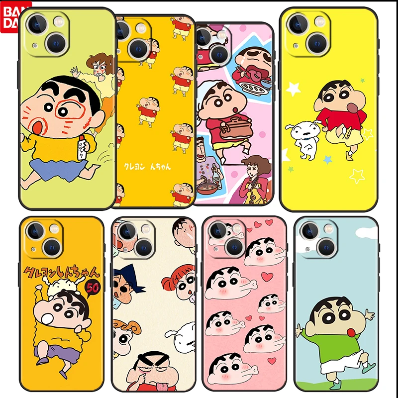 

Crayon Shin-chan Cute For Apple iPhone 13 12 11 Pro Max Mini XS Max X XR 6 7 8 Plus 5SSE2020 Soft Black Phone Case Cover Fundas