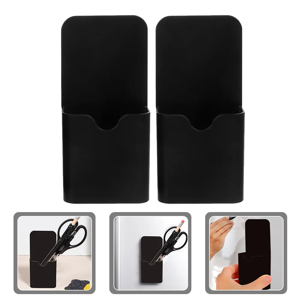 

2 Pcs White Boards Magnetic Pen Holder Storage Holders Cases Small Box Dry Erase Marker Container Abs