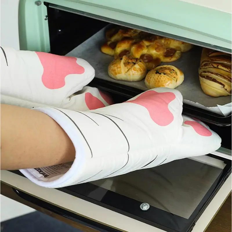 

Kitchen Cat Paws Oven Mitts Cat Claw Baking Oven Gloves Anti-scald Microwave Heat Resistant Insulation Non-slip Cat Paw Gloves