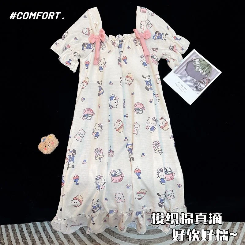 Милая пижама Hello Kitty летняя новая Пижама с коротким рукавом для женщин женская