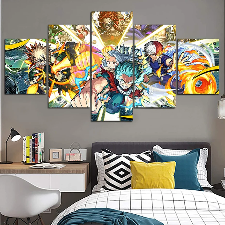 

Anime 5 pieces Modern Posters HD Canvas Painting Wall Art Print Pictures for Bedroom Living Room Interior Home Decoration