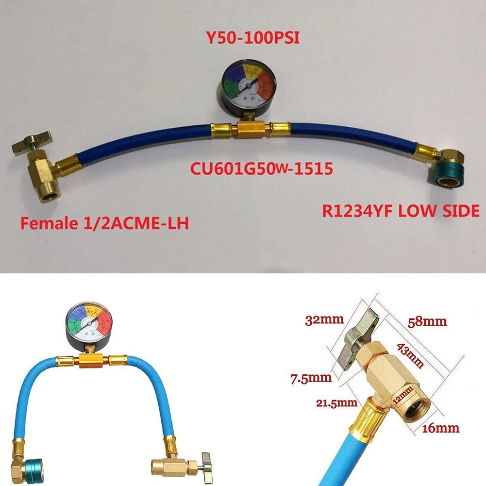 

A/C R-1234yf Charging Hose With Manifold Gauge Coupler Kit For Car Air-conditioning Refrigerant-Pressure Charging Hose