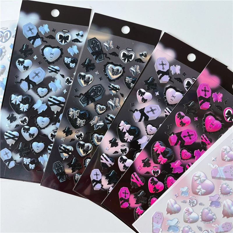 

Kawai Laser Bowknot Love Sticker Idol Mobile Phone Case Stationery Decoration Sticker Scrapbooking Christmas Gift Deco Stick