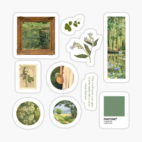 

Green Aesthetic 10Pack 5PCS Stickers for Decor Decorations Art Funny Bumper Luggage Wall Print Living Room Anime Water Bottles