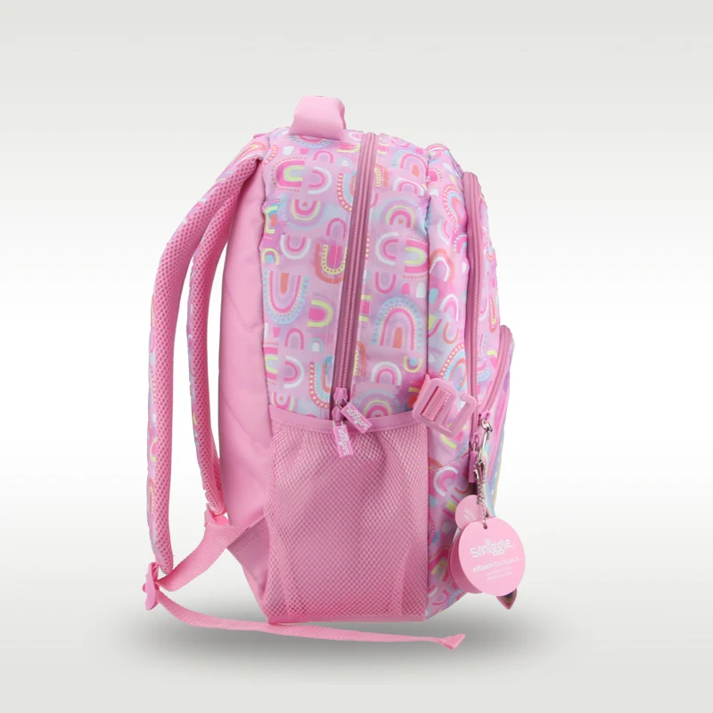 Australian Original Smiggle Children's Schoolbag Female Primary School Backpack Pink Rainbow Korean Version 7-12 Years 16 Inches