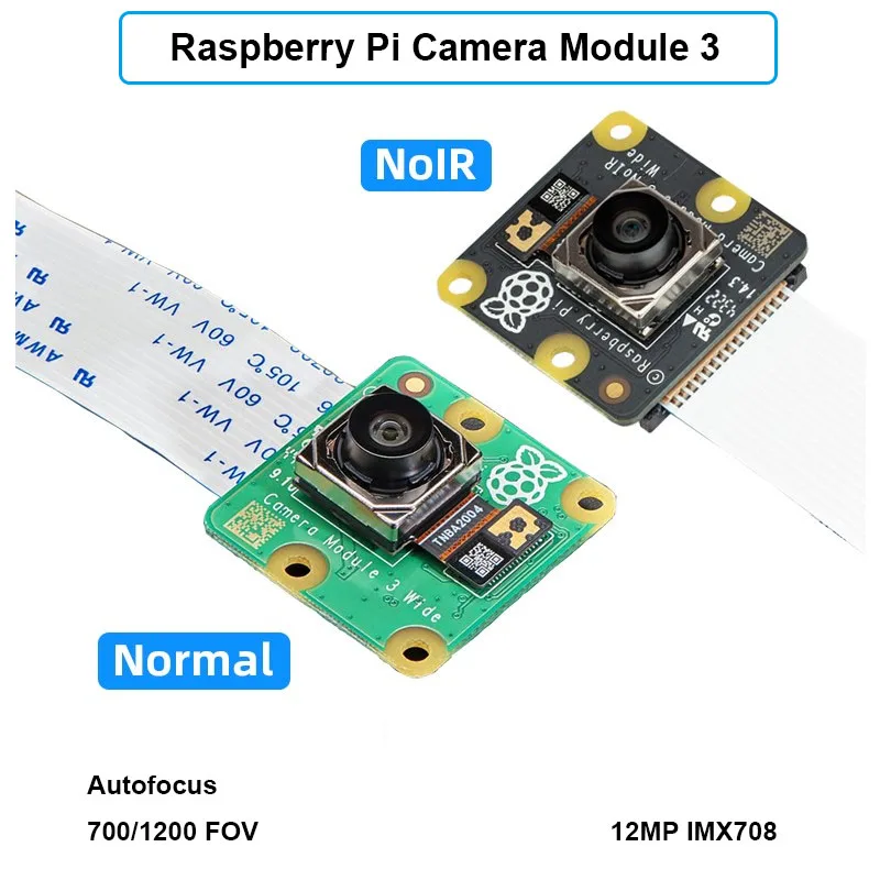 Официальный модуль камеры Raspberry Pi 3 12MP IMX708 датчик Автофокус SNR DPC PDAF опционально 75 ° 120 ° черный ночное видение для Pi 4B
