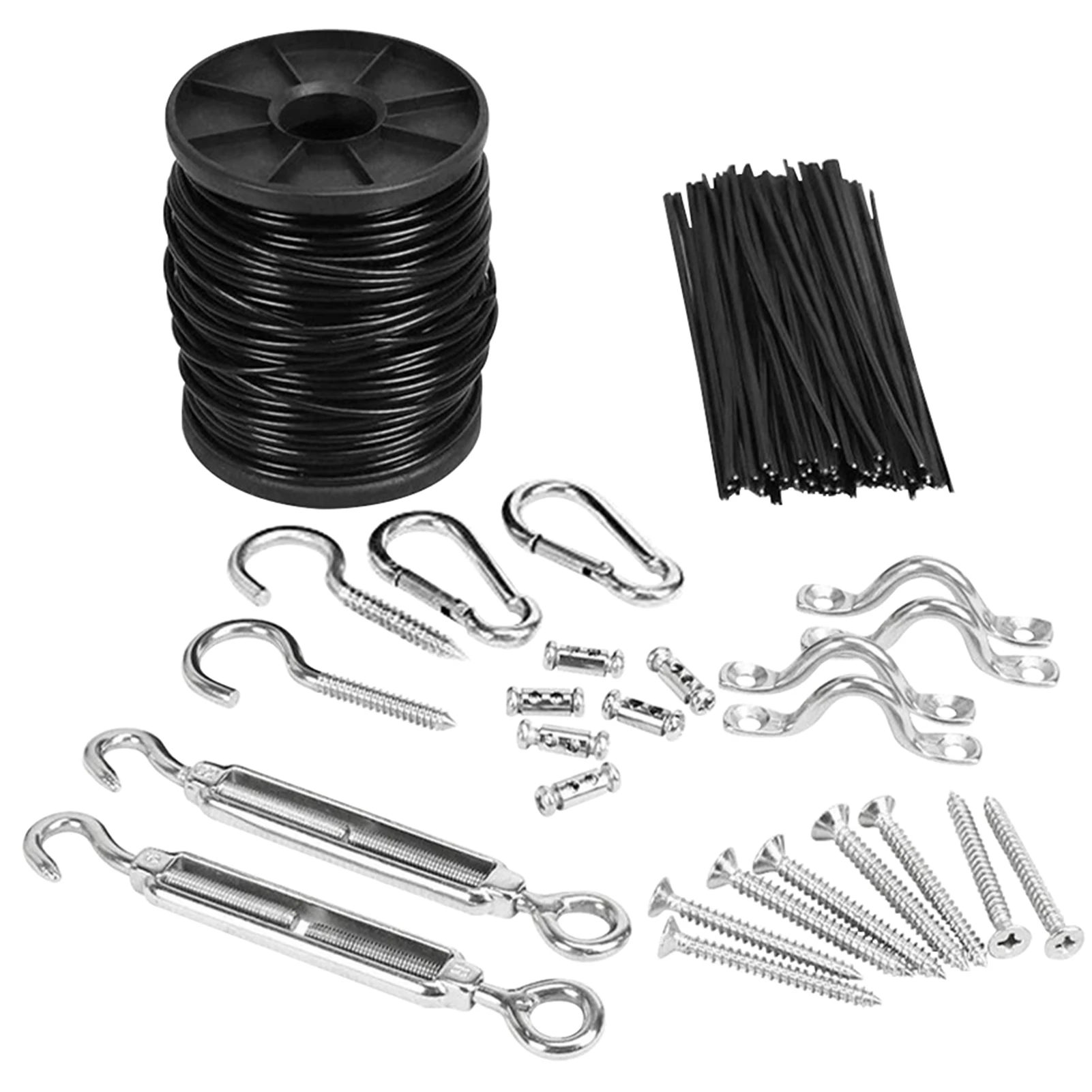 

304 Stainless Steel Easy Install With Hooks 82ft Cable String Lamp Guide Wire Waterproof Outdoor Lights Hanging Kit Turnbuckle