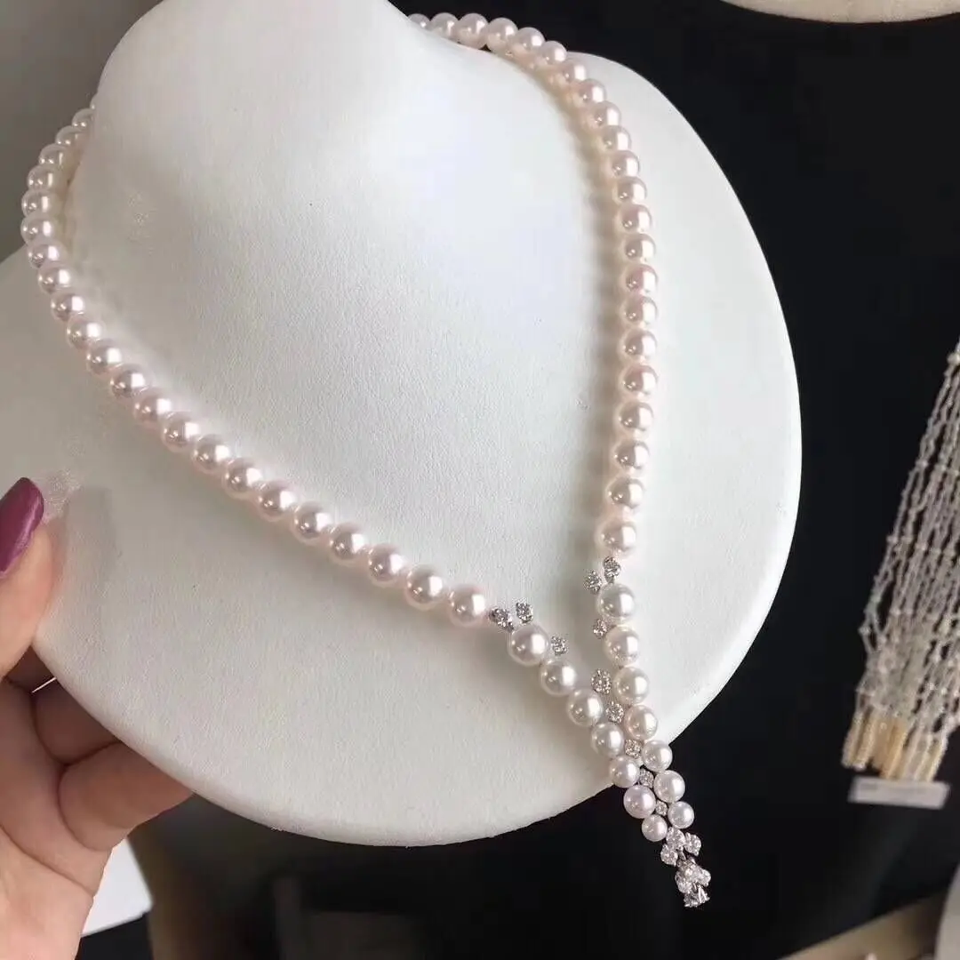 

Новый дизайн 9-10 мм южноморское Круглое Белое жемчужное ожерелье