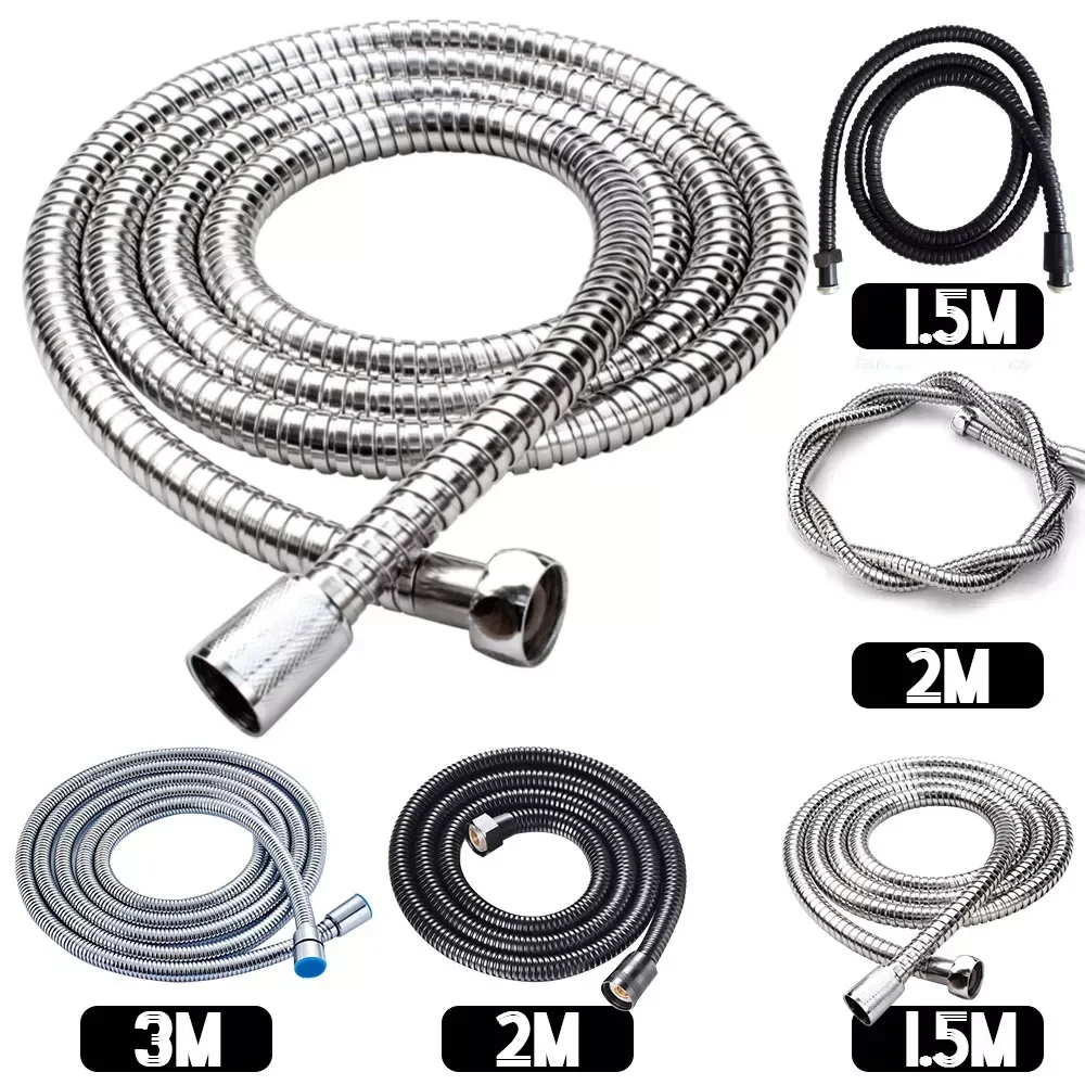 

Bathroom Commen Shower Head Hose Flexible Water Pipe 1.5m 2m 3m High Density Faucet Shower Hose Bathroom Accessories