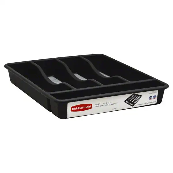 

） Small Black Silverware Organizer - Perfect for Home Kitchen or Office Utensils & Cutlery Storage, Easy to Clean & Organize.