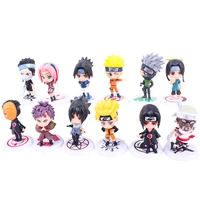 6pcsset naruto anime action figure shippuden hinata sasuke itachi kakashi gaara uzumaki q version pvc figures toys dolls kawaii
