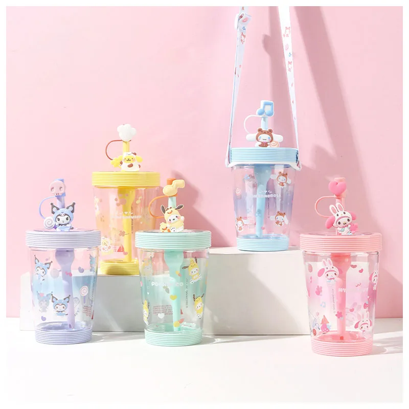 

Sanrioed My Melody Purin Dog Kuromi Cinnamoroll аниме Kawaii Travel Sippy Cup мультяшная портативная соломенная чашка подарок для девушки 535 мл