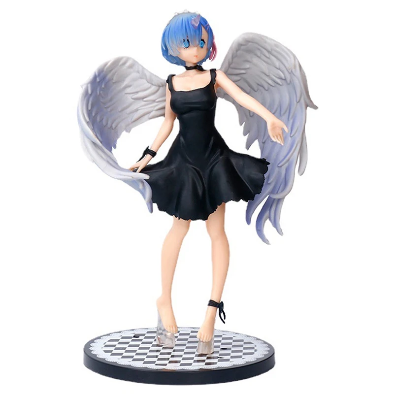 

21cm Anime Re: Life In A Different World From Zero Action Figure Angel Devil Rem Kawaii Girl PVC Collection Model Toys Kid Gift