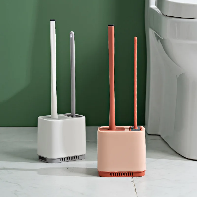 Soft Silicone TPR Toilet Brush With Holder Wall Mounted Bathroom Accessories Corner Cleaning Tool Sets For WC Cleaner Home Ecoco |