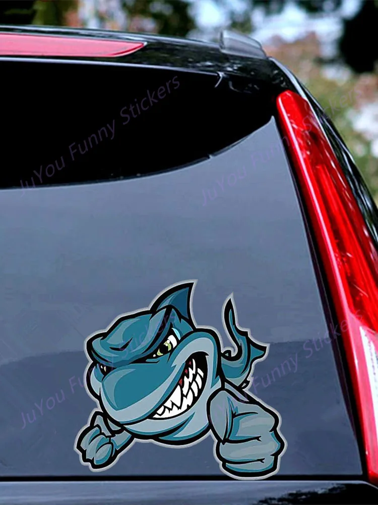 Забавные наклейки FUYOOHI внешние аксессуары искусственная Акула бампер ветровое