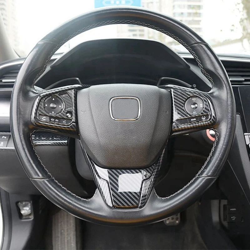 Отделка чехла на руль для Honda Civic 2016 2017 2018 2019 2020 2021 стиль из углеродного волокна