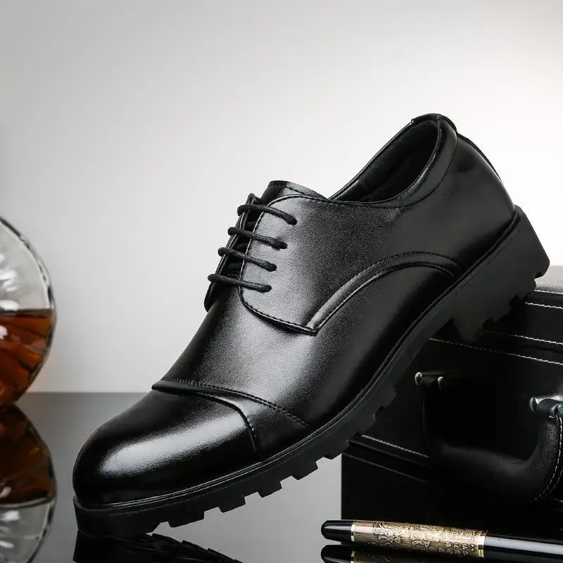 

Suit Shoes Men's Black Business Fashion Shoes Men's Shoes Casual Leather Shoes Male Martin Boots British Men's Wedding Shoes Sho